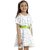 Kids Cave Indi Girls Above Knee Casual Dress (White, Short Sleeve)