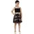 Kids Cave Indi Girls Midi/Knee Length Casual Dress (Black, Noodle strap)