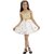 Kids Cave Girls Midi/Knee Length Party Dress (White, Sleeveless)