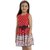 Kids Cave Girls Midi/Knee Length Casual Dress (Red, Sleeveless)