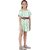 Kids Cave Indi Girls Above Knee Casual Dress (Light Green, Half Sleeve)