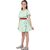 Kids Cave Indi Girls Above Knee Casual Dress (Light Green, Half Sleeve)