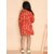 Kids Cave Indi Girls Midi/Knee Length Party Dress (Orange, Full Sleeve)