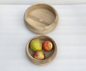 Onlinecraft Wooden Salad Bowl Ch7301 (Pack Of 2, Brown)