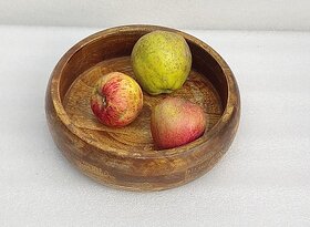 Onlinecraft Wooden Serving Bowl Ch7313 (Pack Of 1, Brown)