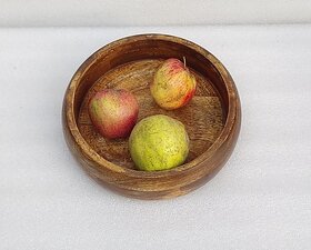 Onlinecraft Wooden Serving Bowl Ch7312 (Pack Of 1, Brown)