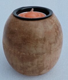 Onlinecraft Wooden Tealight Holder Wooden 1 - Cup Tealight Holder Set (Clear, Pack Of 1)