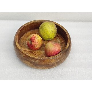 Onlinecraft Wooden Serving Bowl Ch7313 (Pack Of 1, Brown)