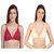 Zourt Poly Cotton B Cup Front Open Bra Set of 2 Rani-Skin