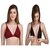 Zourt Poly Cotton B Cup Front Open Bra Set of 2 Maroon-Black