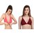 Zourt Poly Cotton B Cup Front Open Bra Set of 2 Gajri-Maroon