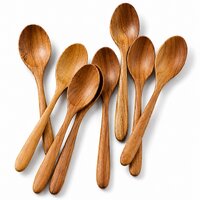 Pack Of 8 Wooden Spoon Kitchen Tool Set (Brown) C2926