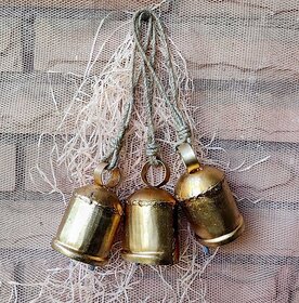Onlinecraft Iron Bell Gold 3 Pc ( 3.5 Inch ) Mountable Cowbell (Iron)