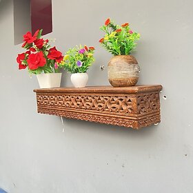 Wooden Wall Self ( H7712 ) Wooden Wall Shelf (Number Of Shelves - 1, Brown)