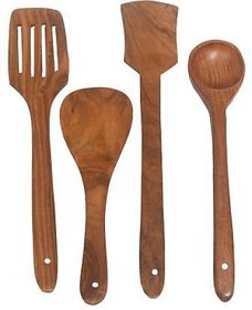 Onlinecraft Ch2806 Kitchen Tool Set (Brown, Cooking Spoon, Spatula, Ladle)
