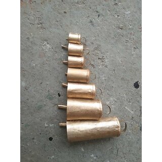 Onlinecraft Iron Cow Bell 7 Pc Welding Iron Cow Bell (Gold, Pack Of 1)