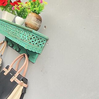 Wooden Wall Self ( H7715 ) Wooden Wall Shelf (Number Of Shelves - 1, Green)