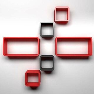 Wooden Wall Shelf Wooden Wall Shelf (Number Of Shelves - 6, Red, Black)