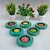 Onlinecrafts Wooden Tealight Holder Set (Green, Pack Of 1)