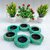 Onlinecrafts Wooden Tealight Holder Set (Green, Pack Of 1)