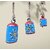Onlinecraft Iron Cow Bell Iron, Wooden Cow Bell (Blue, Pack Of 3)