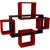 Wooden Wall Shelf (Number Of Shelves - 6, Red, Black)
