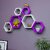 (Sh43) Wooden Wall Shelf Wooden Wall Shelf (Number Of Shelves - 6, Silver, Purple)