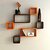 Wooden Wall Shelf Wooden Wall Shelf (Number Of Shelves - 6, Orange, Brown)