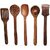 Onlinecraft Wooden Spoon (Ch2768) Kitchen Tool Set (Natural Brown, Ladle, Skimmer, Strainer, Cooking Spoon, Spatula)