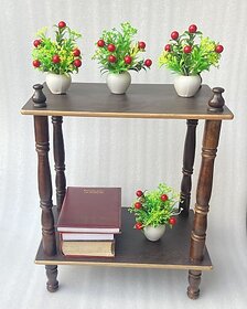 Onlinecraft Solid Wood Bedside Table (Finish Color - Brown, Pre-Assembled)