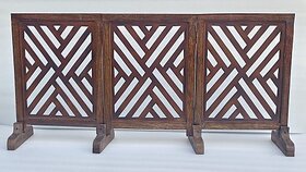 Onlinecraft Solid Wood Decorative Screen Partition (Floor Standing, Finish Color - Brown, 3, Diy(Do-It-Yourself))