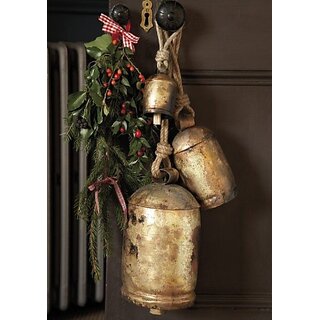 Onlinecraft Cow Bell 3 Pcs Pack Of 3 (Gold)