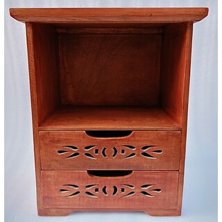 Onlinecraft Solid Wood Bedside Table (Finish Color - Brown, Diy(Do-It-Yourself))