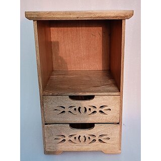 Onlinecraft Solid Wood Bedside Table (Finish Color - Clear, Diy(Do-It-Yourself))