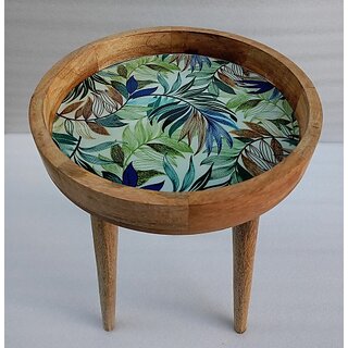 Onlinecraft Solid Wood Side Table (Finish Color - Green, Diy(Do-It-Yourself))