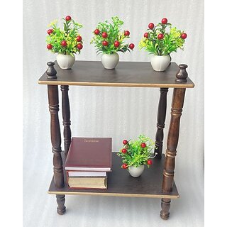 Onlinecraft Solid Wood Bedside Table (Finish Color - Brown, Pre-Assembled)