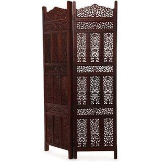 Onlinecraft Solid Wood Decorative Screen Partition (Free Standing, Finish Color - Brown, 2, Diy(Do-It-Yourself))