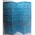 Onlinecraft Solid Wood Decorative Screen Partition (Free Standing, Finish Color - Blue, 4, Diy(Do-It-Yourself))