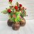 ( R7904 ) Wooden Flower Pot Stand Wooden Vase (6 Inch, Brown, Brown)