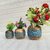 ( G7902 ) Wooden Flower Pot Stand Wooden Vase (6 Inch, Blue, Brown)