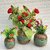 ( D7901 ) Wooden Flower Pot Stand Wooden Vase (6 Inch, Green, Brown)
