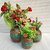 ( D7901 ) Wooden Flower Pot Stand Wooden Vase (6 Inch, Green, Brown)