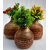Onlinecraft Wooden Corner Table Decor Wooden Vase (6 Inch, Brown)