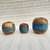 Onlinecraft Mango Wooden Flower Pot Set Of 3 Pc Big 6 ,Medium 5 , Small 4 Inch Height Wooden Vase (6 Inch, Blue, Brown)
