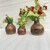 Onlinecraft Mango Wooden Flower Pot Set Of 3 Pc Big 6 ,Medium 5 , Small 4 Inch Height Wooden Vase (6 Inch, Brown, Brown)