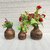 Onlinecraft Mango Wooden Flower Pot Set Of 3 Pc Big 6 ,Medium 5 , Small 4 Inch Height Wooden Vase (6 Inch, Brown, Brown)