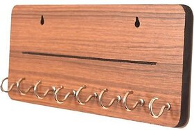 Onlinecrafts Decorative Wooden Wall Key Holder Wood Key Holder (8 Hooks)