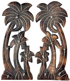 Onlinecrafts Decorative Wooden Wall Key Holder Wood Key Holder (12 Hooks)