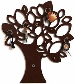 Key Holder Wood Key Holder (6 Hooks, Black)