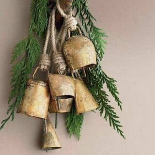 Onlinecraft C3142Cow Bell Iron Decorative Bell (Gold, Pack Of 1)